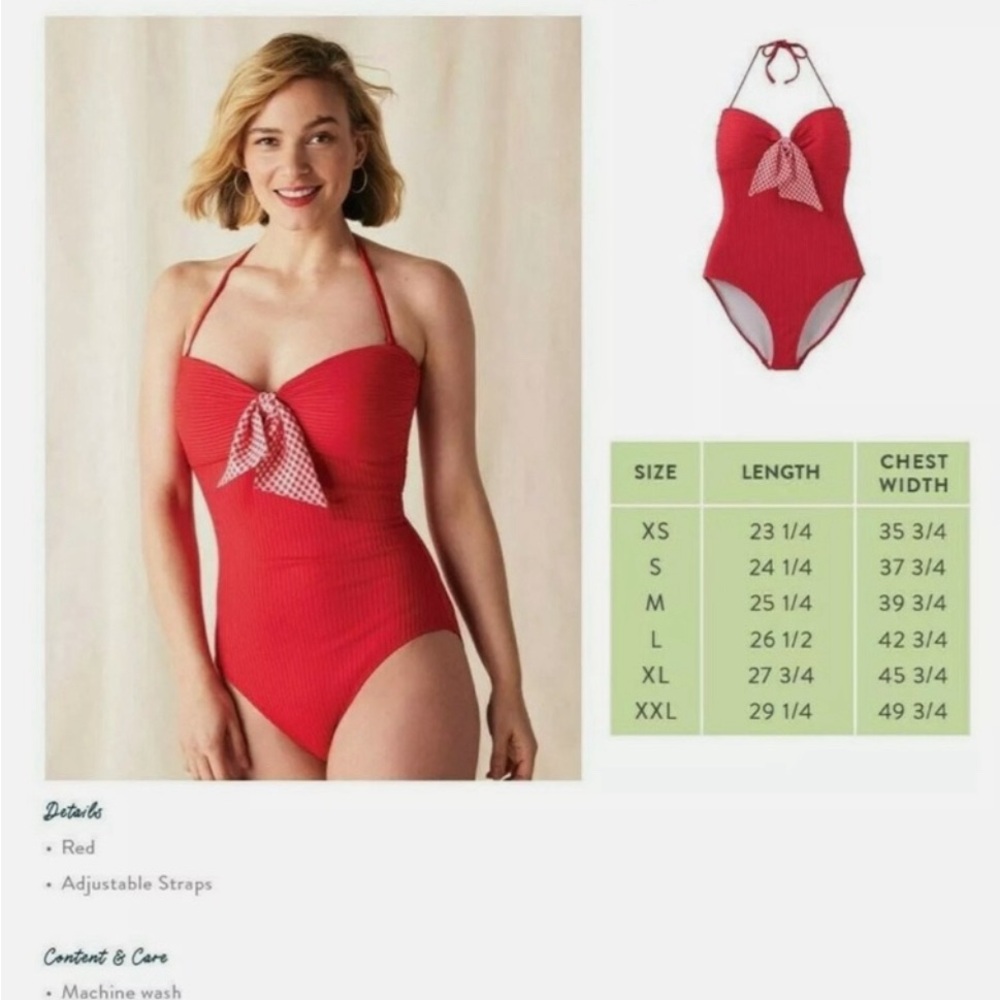 Matilda Jane Swimsuit Red Preppy One Piece Bathing‎ Suit Size Med Labor Day
